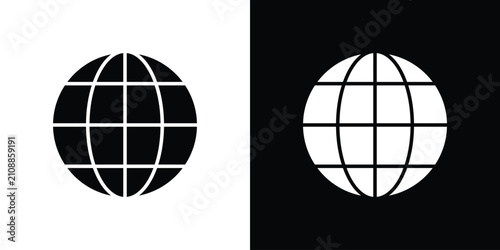 Globe icon outline pictogram series