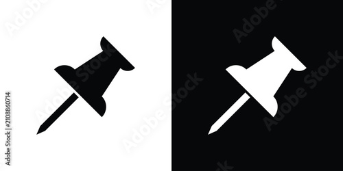 Cuadro en lienzo Thumbtack icon outline pictogram series