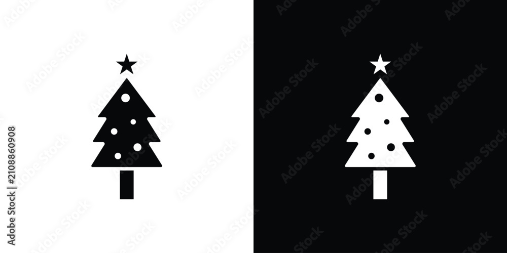 Fototapeta premium Tree christmas icon outline pictogram series