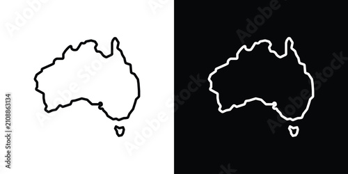 Photos Australia map icon collection for website
