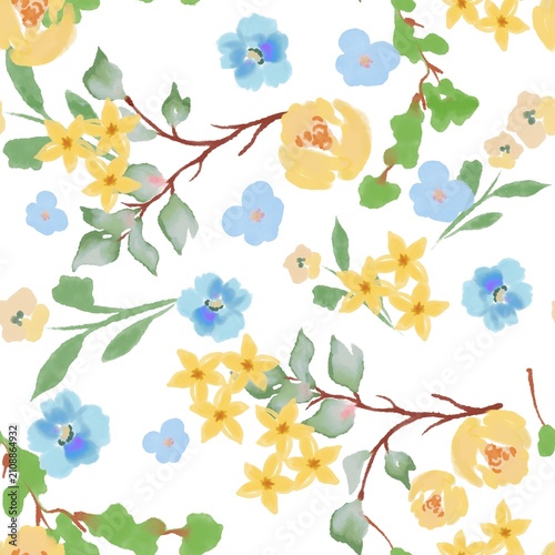 Cute ditsy floral seamless pattern, small flower ditsy print