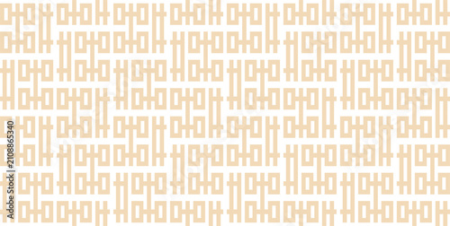 Fotografie Golden Chinese vertical fret pattern — Geometric lattice ornament for architectu
