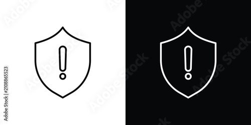 Shield exclamation icon collection for website
