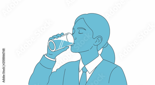 Εκτύπωση καμβά Woman drinking from a bottle.