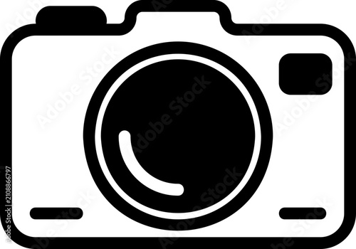 camera, glyph black style illustration