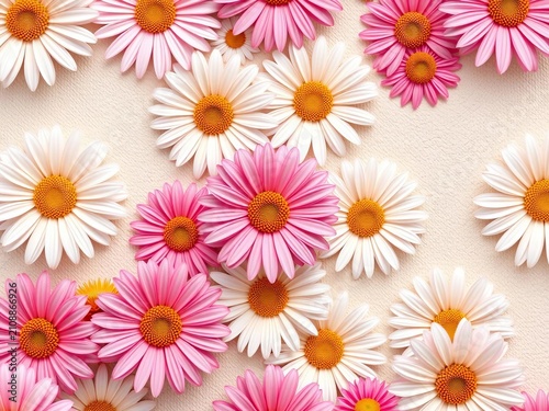 Floral daisy wave pattern with subtle texture, playful, colorful