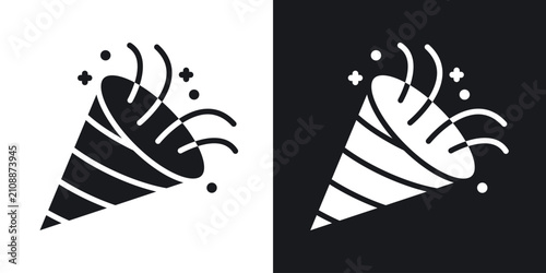 Quadro su tela Confetti popper icon flat illustrations group