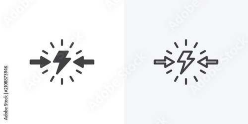 Canvas Print Conflict icon flat illustrations group
