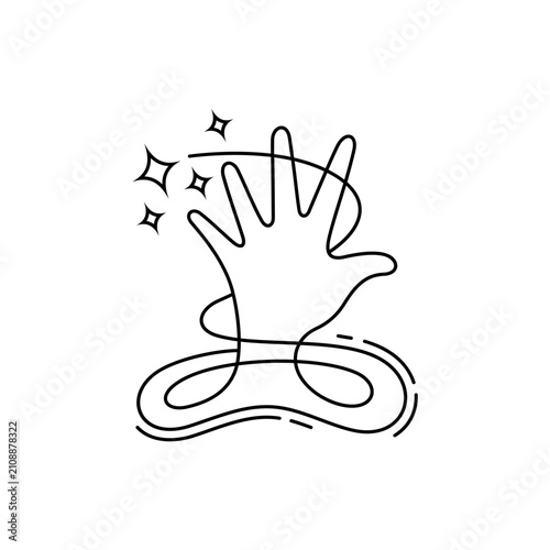 Hand reaching star line-art logo icon