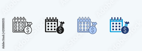 Fiscal Year multiple style icon collection