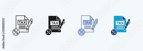 Tax Return multiple style icon collection