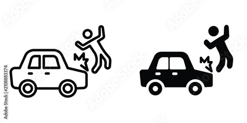 Car accident icon simple artwork group