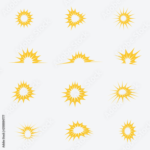 Abstract Sunburst Shapes Vector Collection