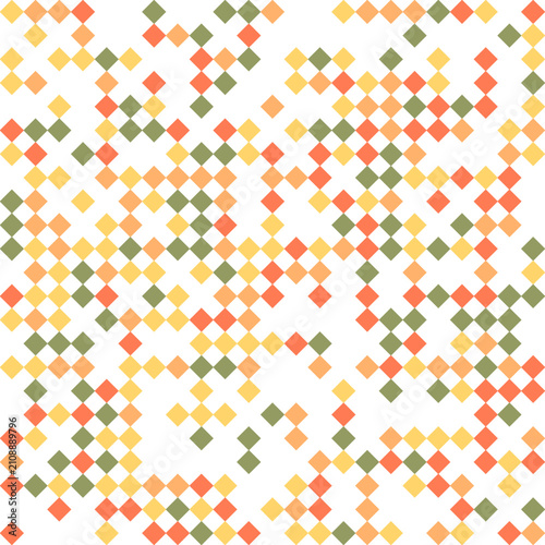 Abstract geometric pattern with colorful diamond shapes on white background