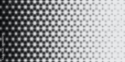 Abstract Halftone Square Gradient Background with Geometric Pixel Pattern Vector Design