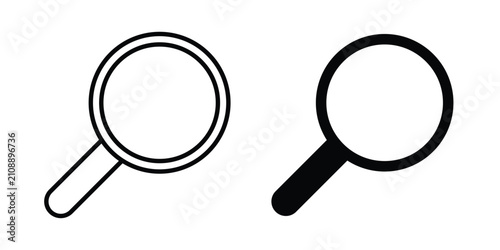 Magnifying glass icon thin line symbol pack