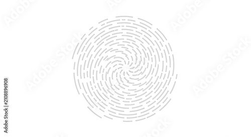 Abstract Swirl Pattern Made of Text Lines on White Background