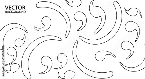 Abstract Swirling Curls and Quotation Marks Vector Pattern