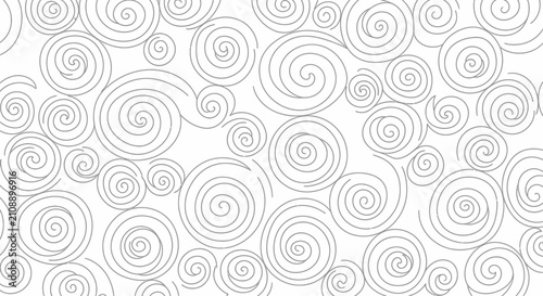 Abstract Swirling Spirals Pattern, Organic Lines, Minimalist Design, Seamless Background