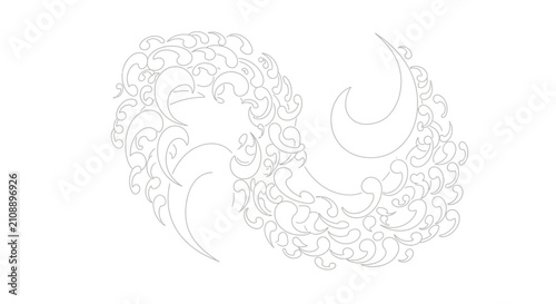 Abstract Swirling Wave Pattern - Decorative Line Art Design