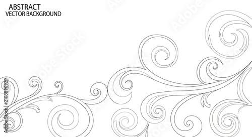Abstract Swirls and Flourishes Background - Minimalist Vector Art