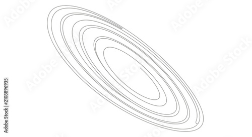 Abstract Swirls and Concentric Circles in Minimalist Line Art Design