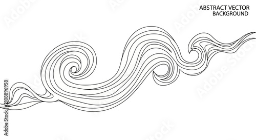 Abstract Swirls and Waves Vector Art - Minimalist Black and White Design