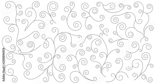 Abstract Swirls and Flourishes, Decorative Line Art Pattern