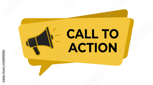 Konstfotografi A visually striking call to action banner featuring a megaphone icon, designed to attract attention and encourage engagement in marketing or promotional contexts