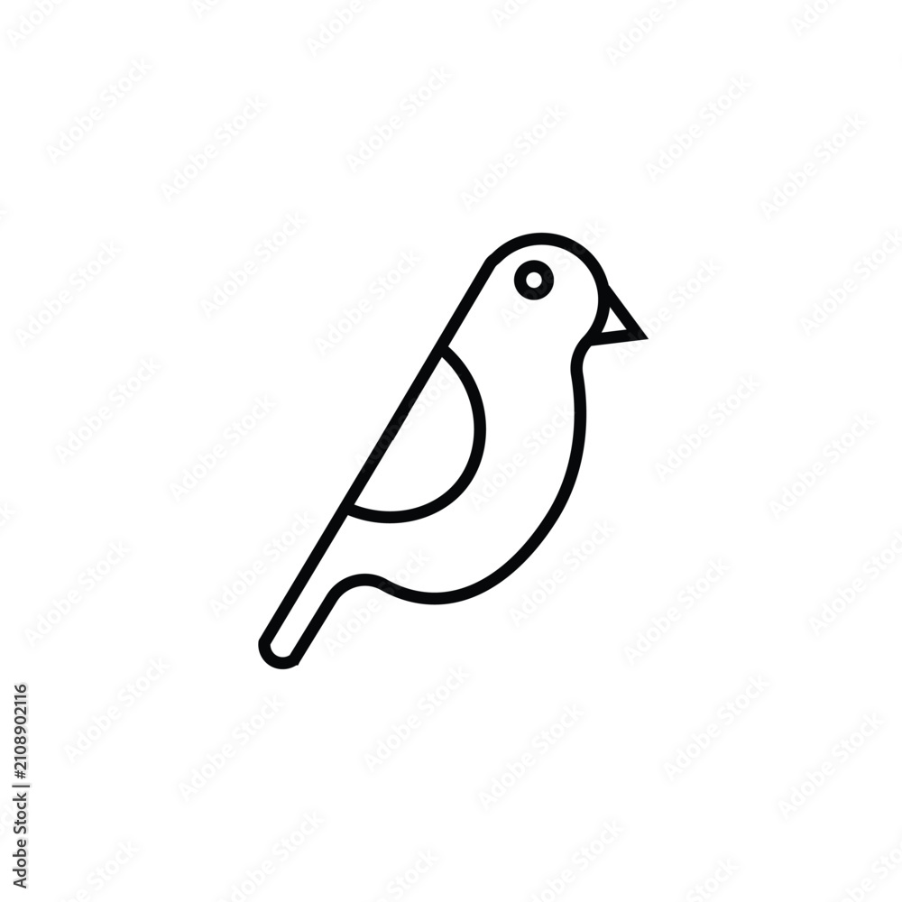 Fototapeta premium Minimalist Bird Icon Vector Illustration Simple Line Art Standing Bird Symbol