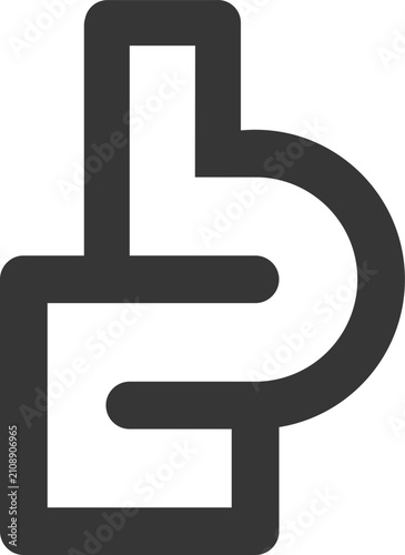 The vector is a monogram of the letter G and B.