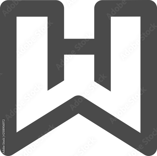 The vector is a monogram of the letter W and H.