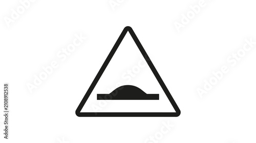 Speed bump warning road sign symbol.