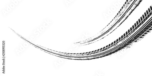 Obraz na plátně Tire tread marks, wheel textures, tire marks - car racing, motocross, drift, rally, off-road and others