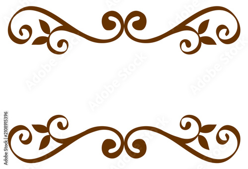 Vintage ornamental frame border vector template isolated on white background.