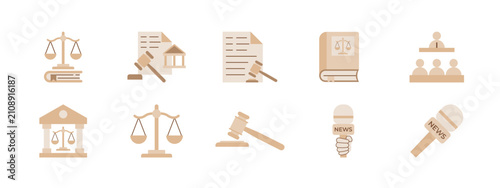 Принти на полотні Set of 10 politics icons packs. Flat vector illustration.