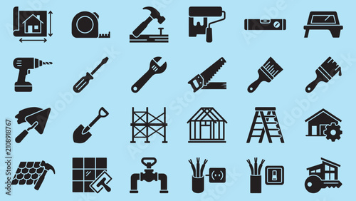 Set of construction and renovation icons