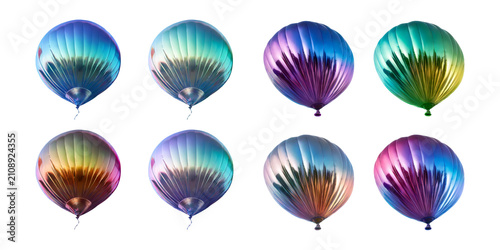 Colorful Hot Air Balloons in Various Angles and Styles for Backgrounds