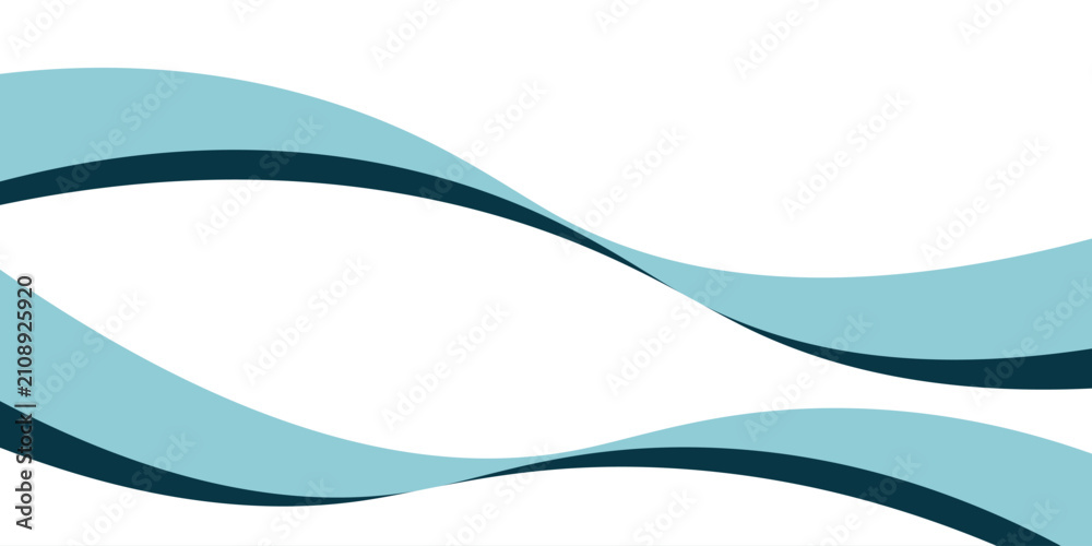 Fototapeta premium Abstract turquoise and dark blue wave background banner design.