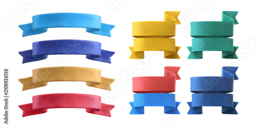 Colorful Blank Banners for Design and Advertising Projects, isolated on transparent background