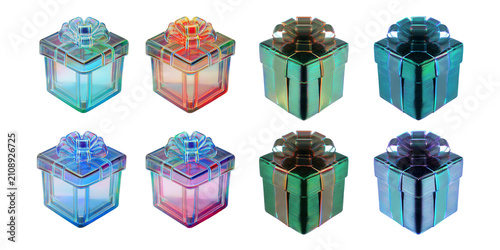 Colorful Gift Boxes in Various Designs for Holiday Celebrations
