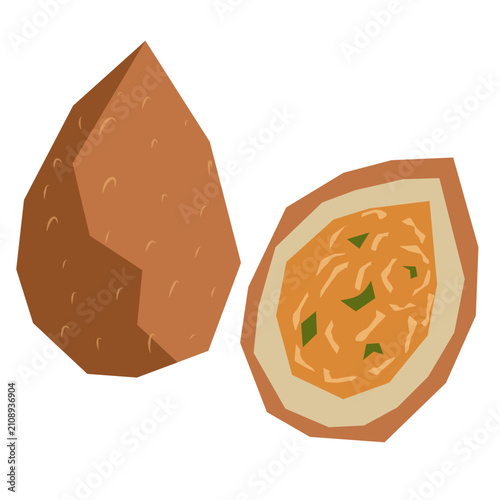 Fényképezés Coxinha Brazilian Snack Illustration