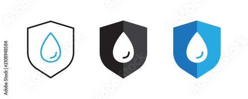 Water protection shield icon