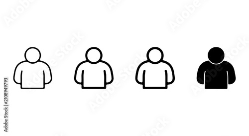 Minimalist User Icons, Person Symbols, Silhouette Avatars, Simple Human Figures