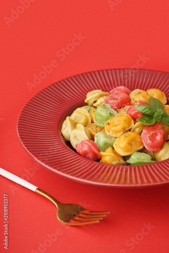 Plate with boiled colorful ...