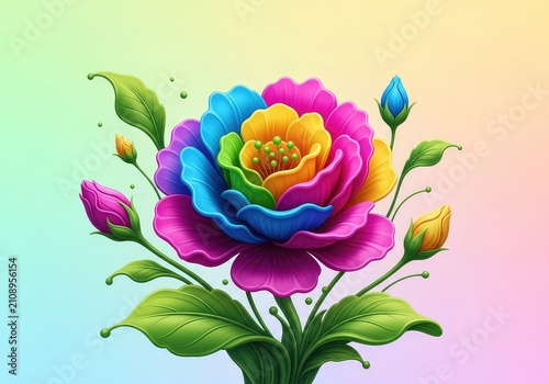 Vibrant swirls of liquid paint merge in a dynamic display of fluid abstract expressionism, creating ethereal blooming flowers in a garden, pattern, expressionism, ink