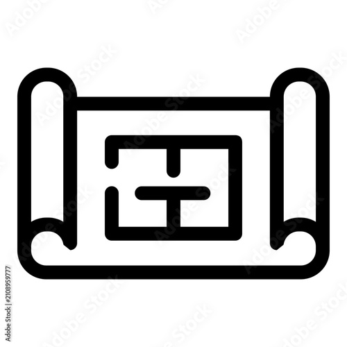 Blueprint icon. Vector line icon