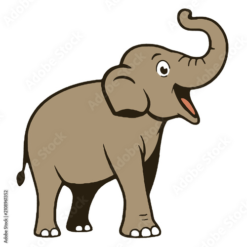 Cute elephant cartoon illustration