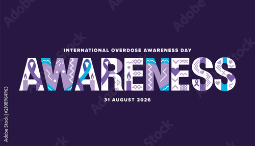 International overdose awareness day typography design