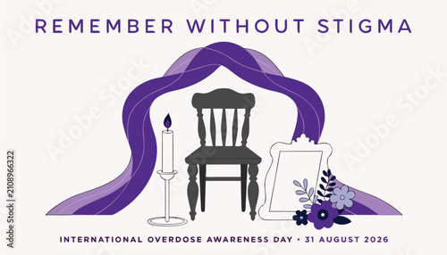 Obraz na plátne International overdose awareness day design with purple theme